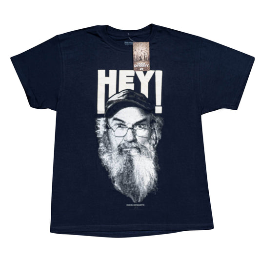 Duck Dynasty Si Robertson Commander HEY! Adult Navy t-shirt tee - S
