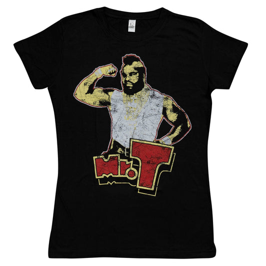 A-Team Mr. T Flexing Black Juniors T-Shirt - S