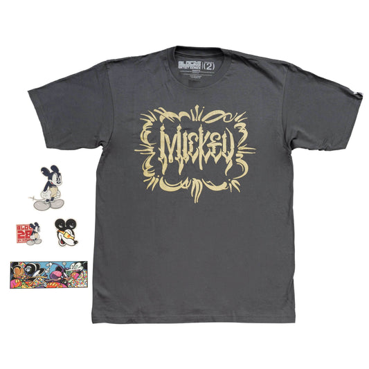 Adult Disney Art BLOC28 Artist Series 2 Mickey Mouse Street Graffiti T-Shirt - S