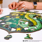 Wooden jigsaw puzzle Harry Potter Slytherin™ Gameplay
