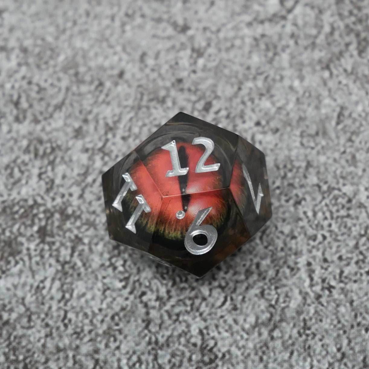 Smaug's Eye | 7 Piece Moving Eye DnD Dice Set | Acrylic RPG Gaming Dice - 