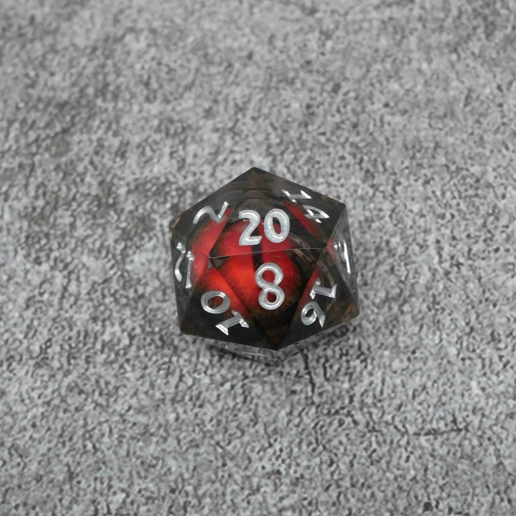 Smaug's Eye | 7 Piece Moving Eye DnD Dice Set | Acrylic RPG Gaming Dice - 
