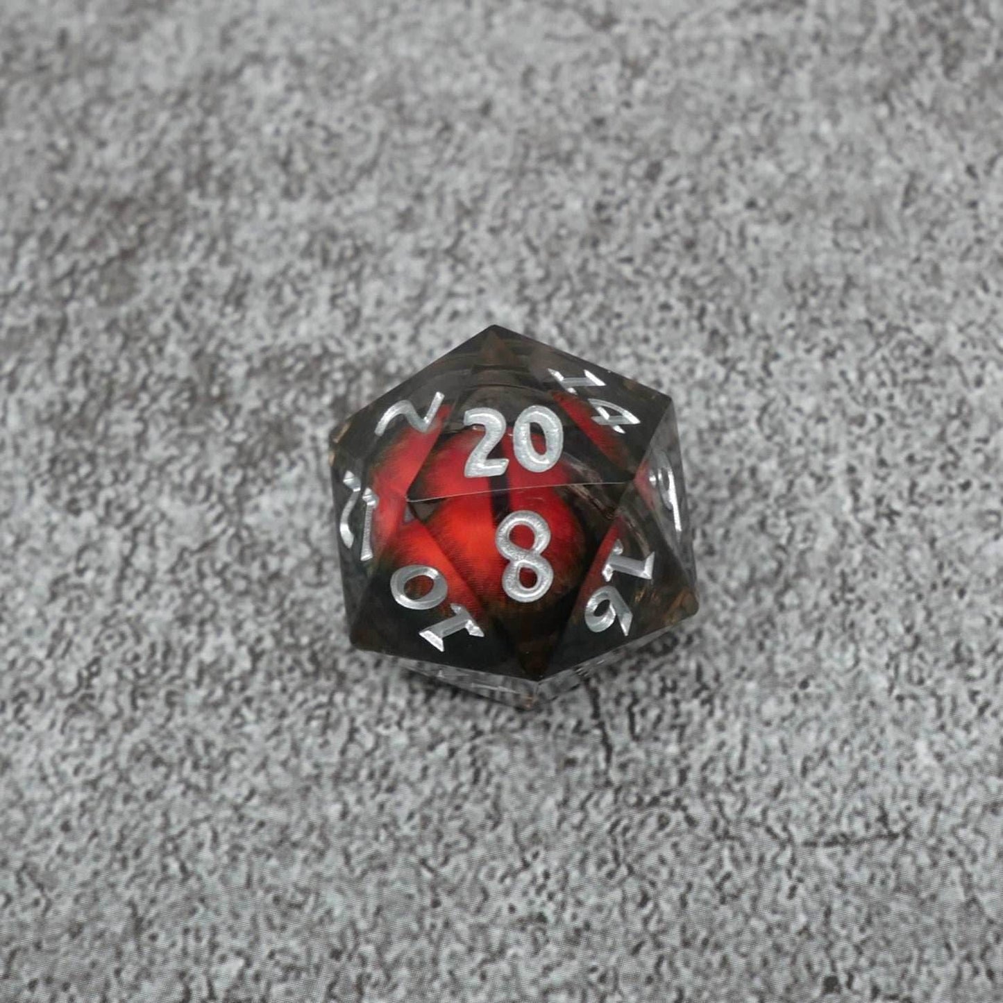 Smaug's Eye | 7 Piece Moving Eye DnD Dice Set | Acrylic RPG Gaming Dice - 