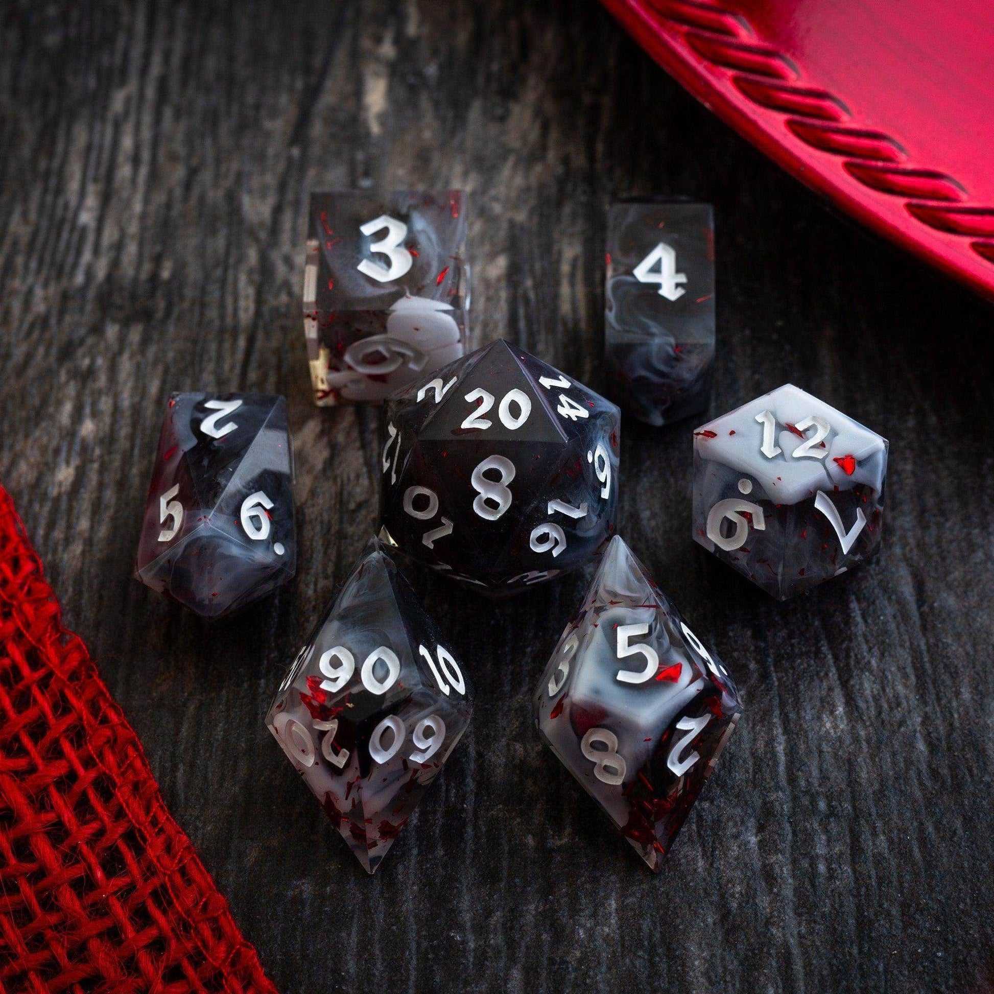 Smoke And Blood Handmade Resin DND Dice Set - Only 1 D20