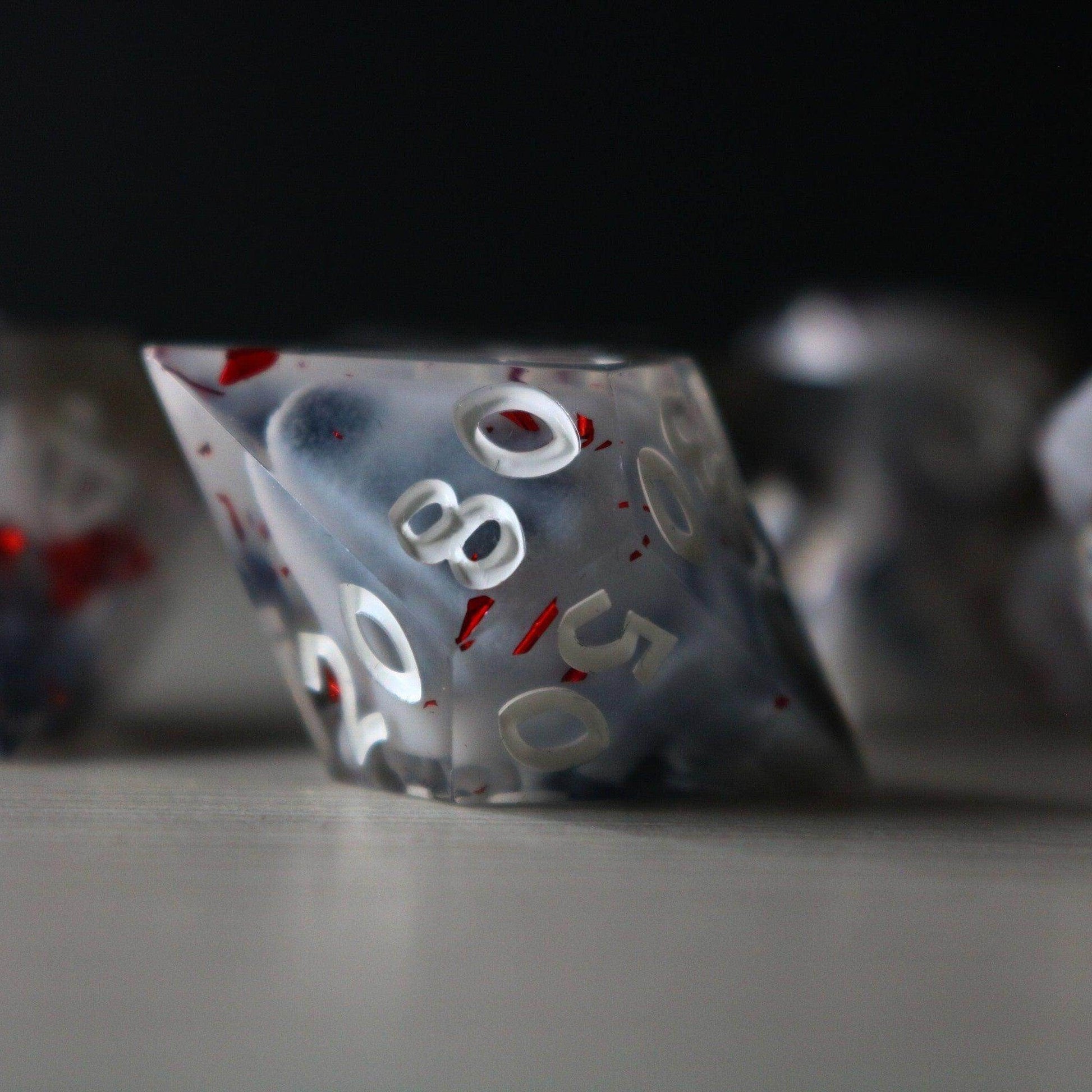 Smoke And Blood Handmade Resin DND Dice Set - Only 1 D20