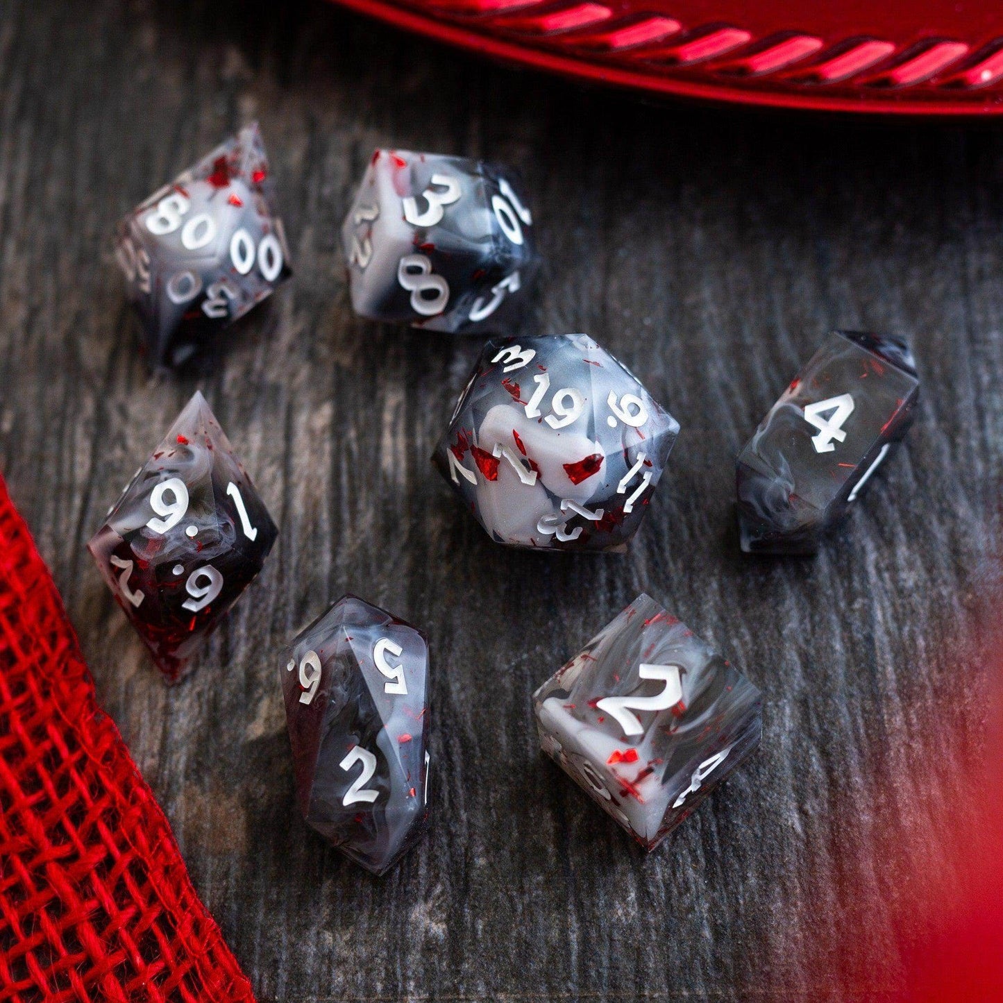 Smoke And Blood Handmade Resin DND Dice Set - Only 1 D20