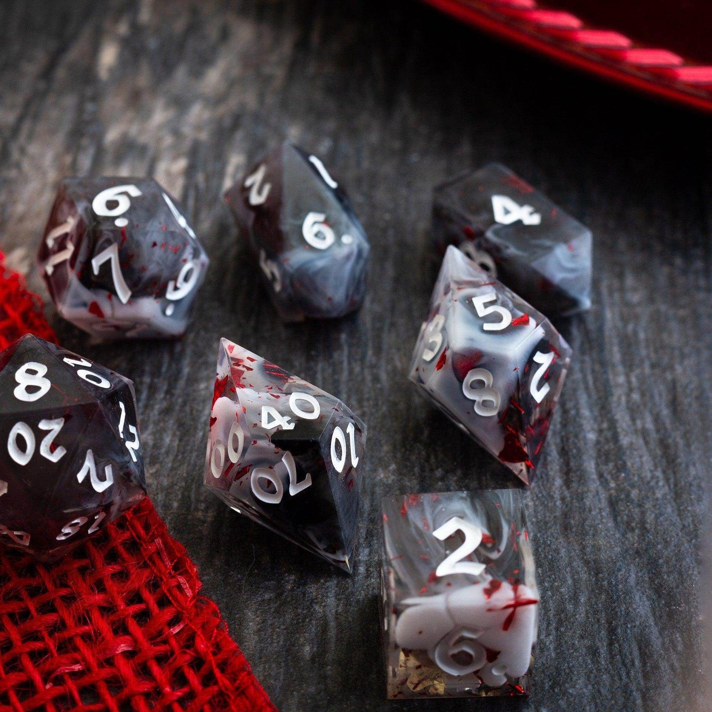 Smoke And Blood Handmade Resin DND Dice Set - Only 1 D20