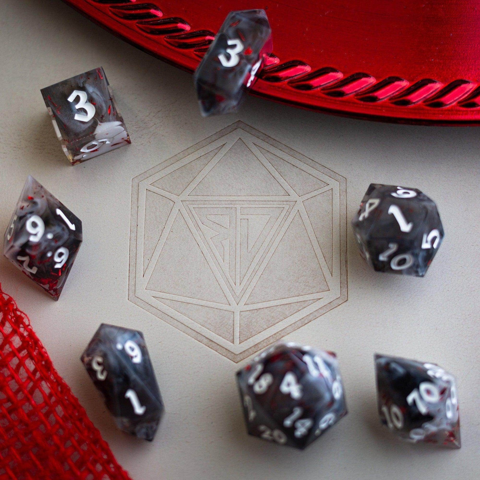 Smoke And Blood Handmade Resin DND Dice Set - Only 1 D20