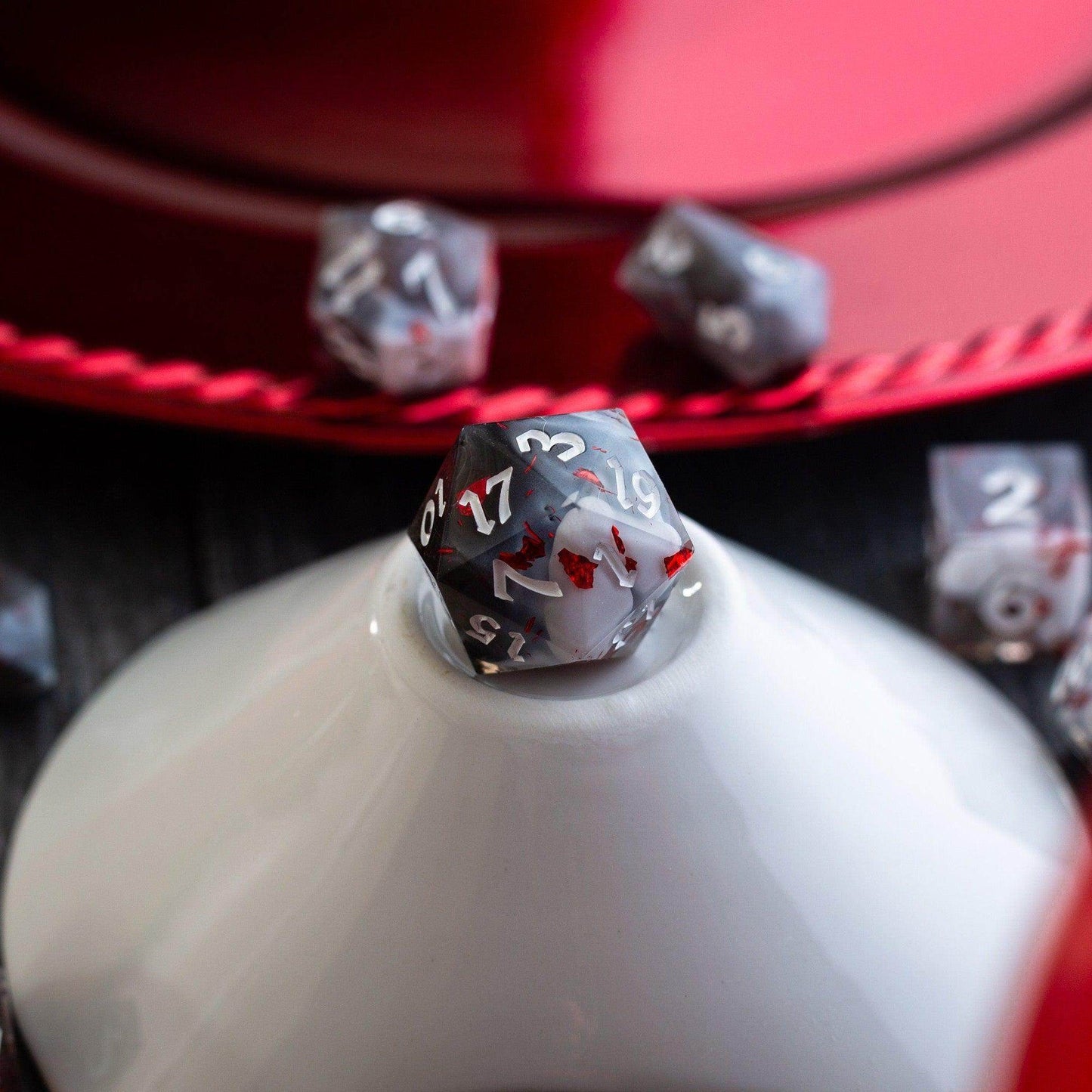 Smoke And Blood Handmade Resin DND Dice Set - Only 1 D20