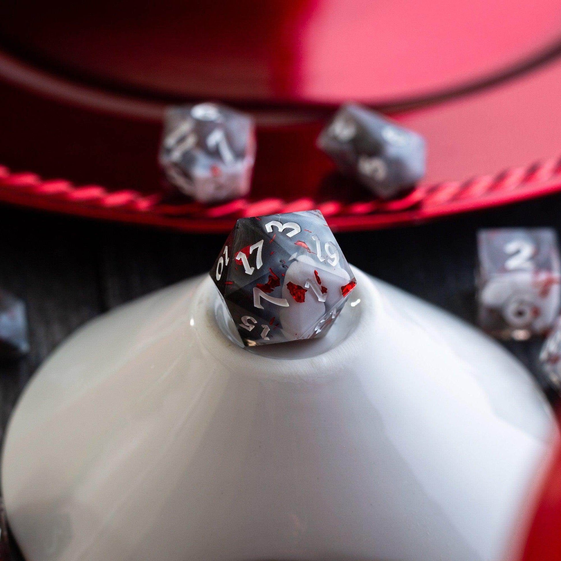 Smoke And Blood Handmade Resin DND Dice Set - Only 1 D20