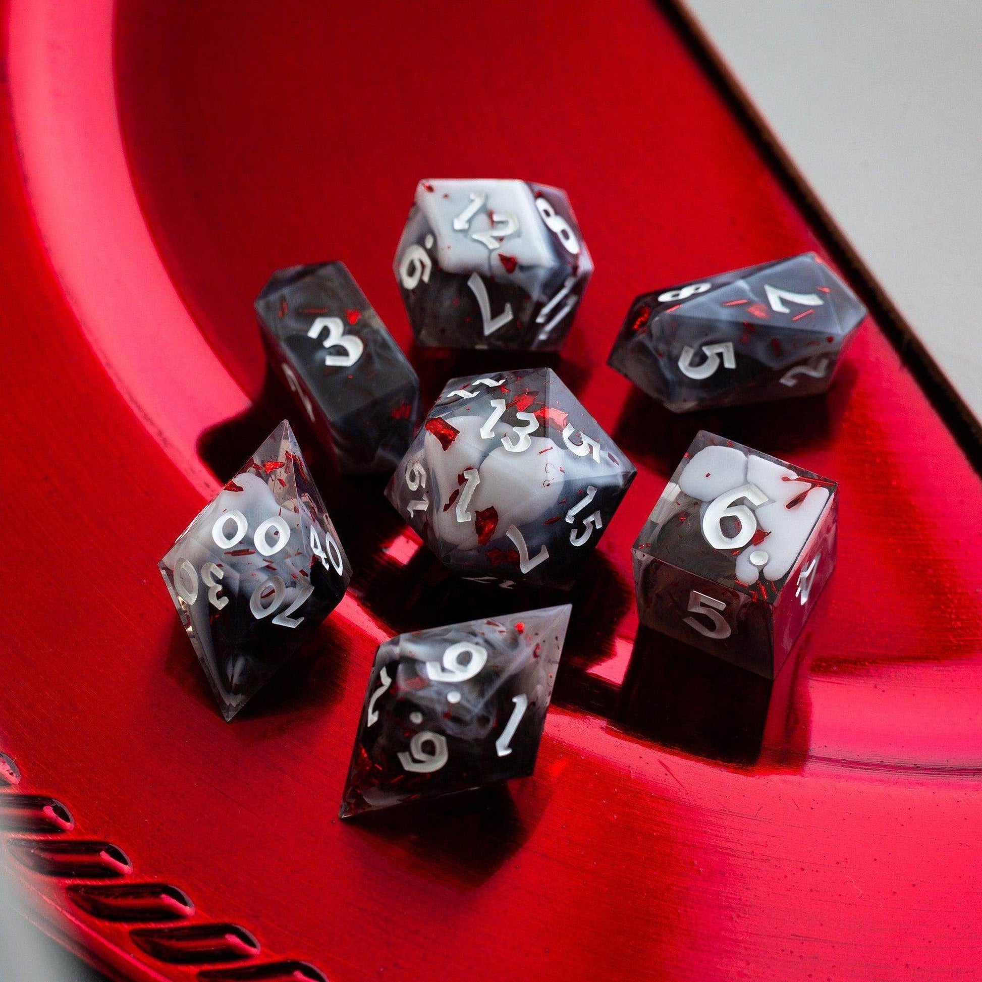 Smoke And Blood Handmade Resin DND Dice Set - Only 1 D20