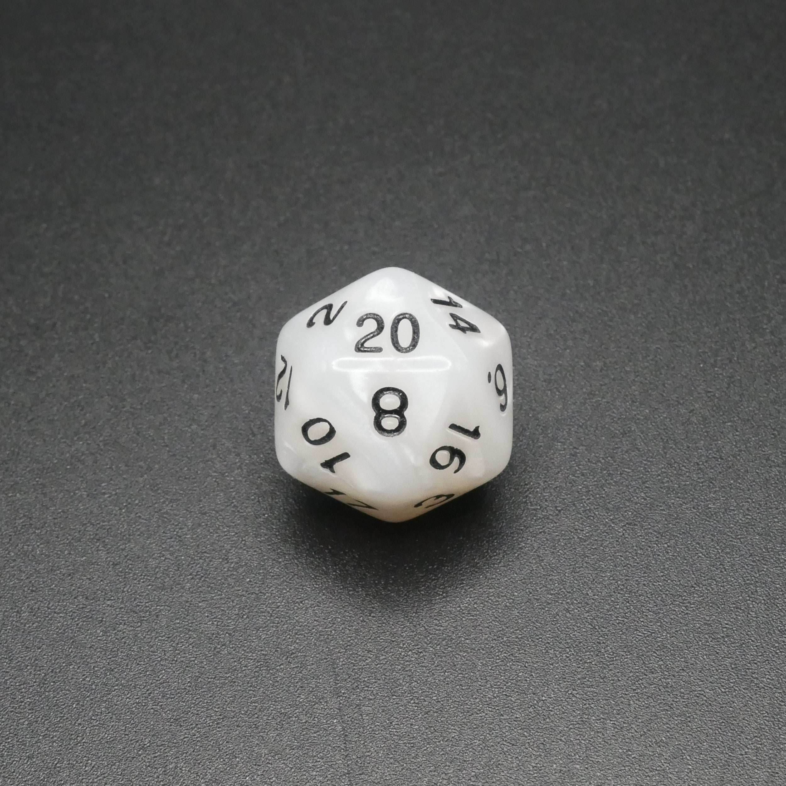 Snowy Owl - 7 Piece DnD Dice Set | Acrylic RPG Gaming Dice - 