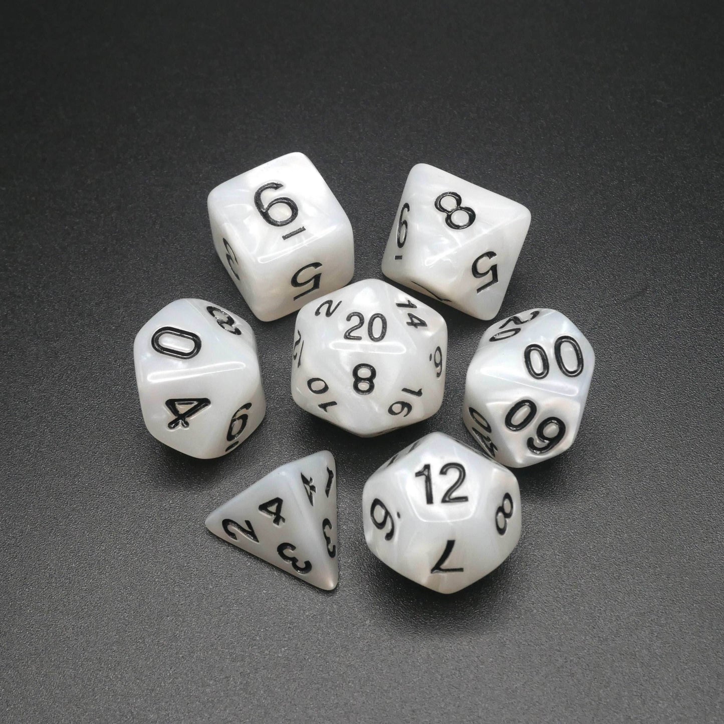 Snowy Owl - 7 Piece DnD Dice Set | Acrylic RPG Gaming Dice - 