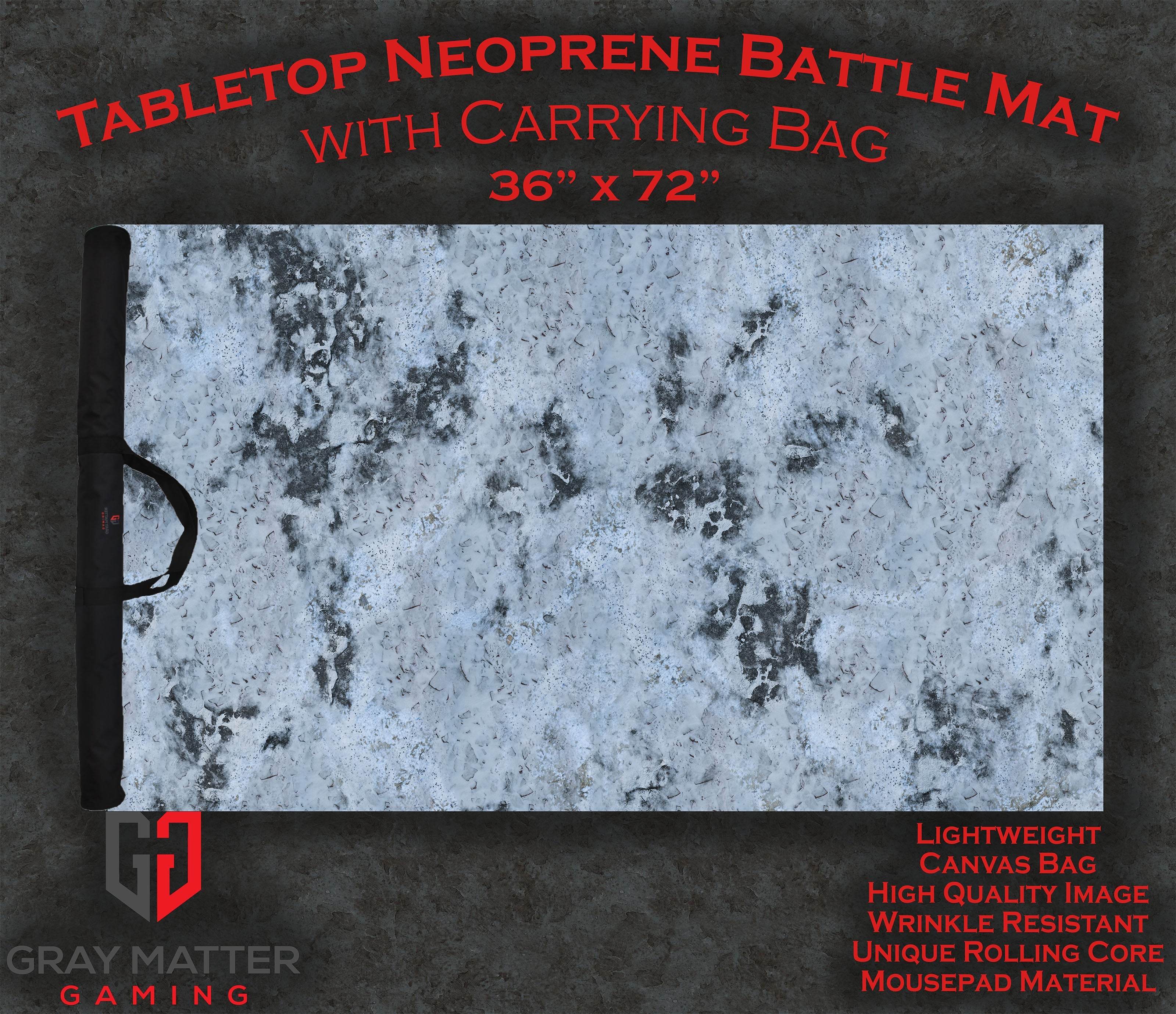 Snowy Tundra - Neoprene Battle Mat - Warhammer, AoS, 40K, Kill Team, MCP, Shatterpoint, Legion, More - 36x72