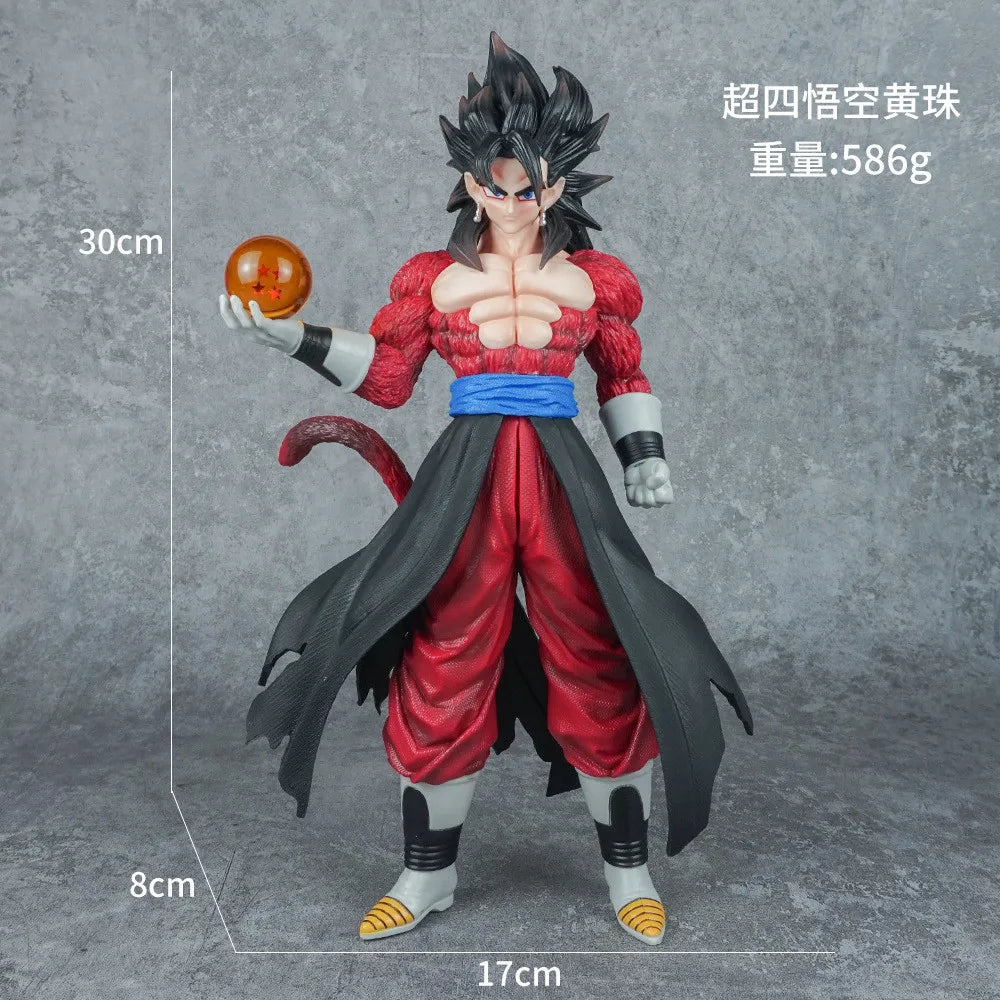 Son Goku Anime Figurine, Dragon Ball GT Super Saiyan 4 Action Figures, Standing Holding Dragon Ball 30 cm