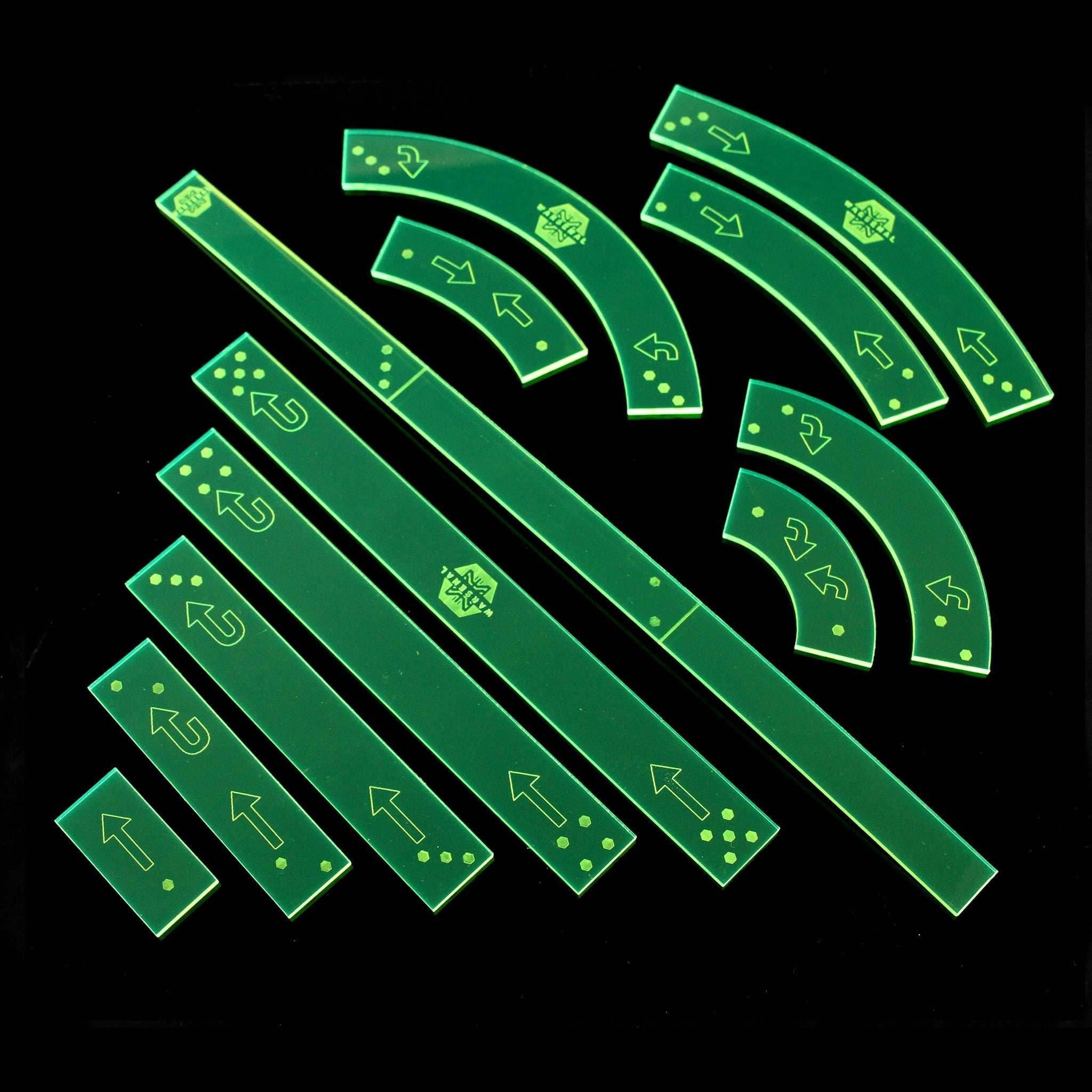 Space Combat Templates - Fluorescent Green