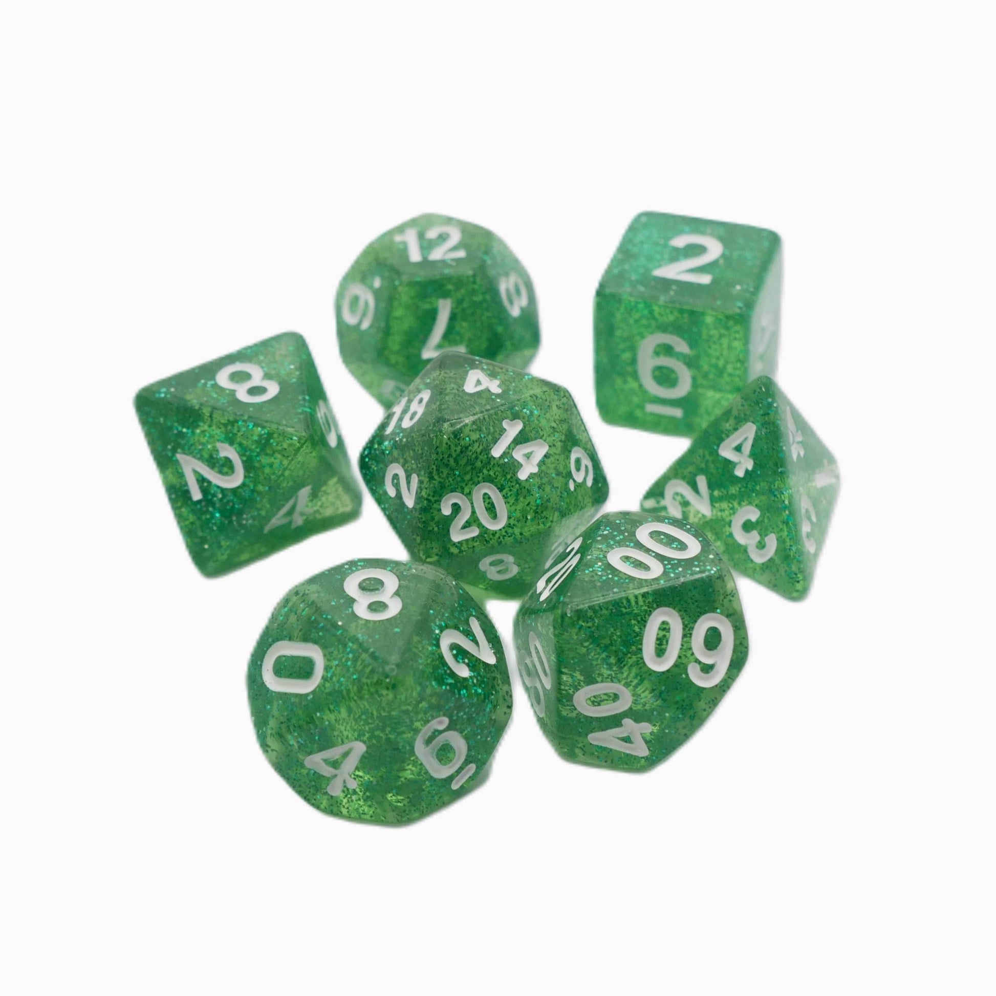 Spearmint Drop - 7 Piece DnD Dice Set | Acrylic RPG Gaming Dice - 
