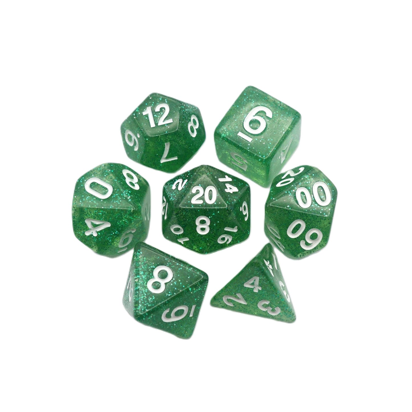 Spearmint Drop - 7 Piece DnD Dice Set | Acrylic RPG Gaming Dice - 
