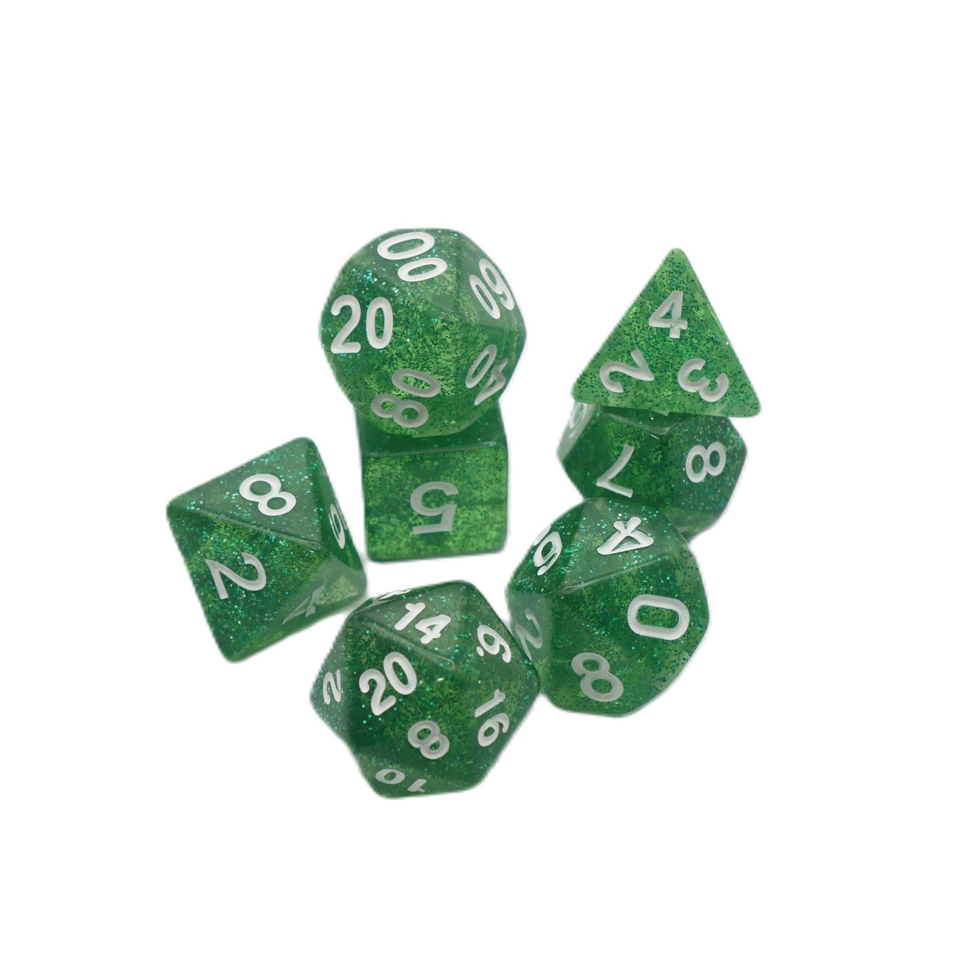 Spearmint Drop - 7 Piece DnD Dice Set | Acrylic RPG Gaming Dice - 