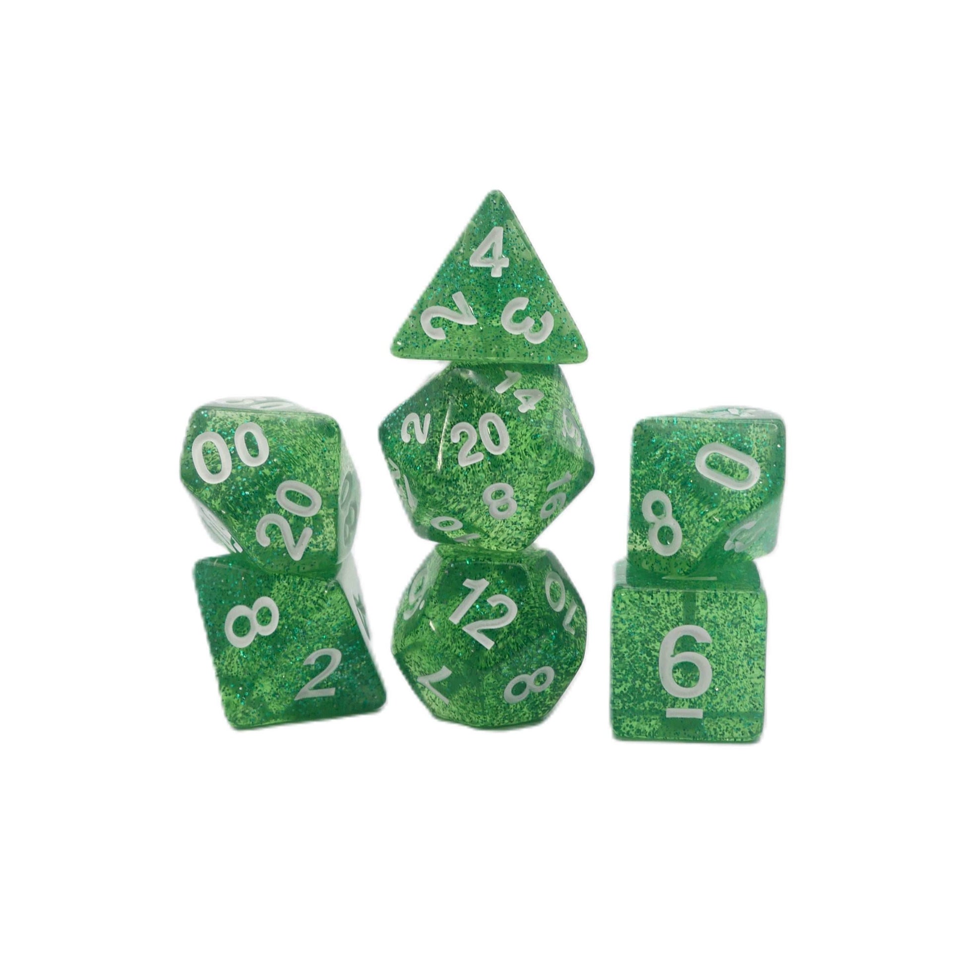 Spearmint Drop - 7 Piece DnD Dice Set | Acrylic RPG Gaming Dice - 