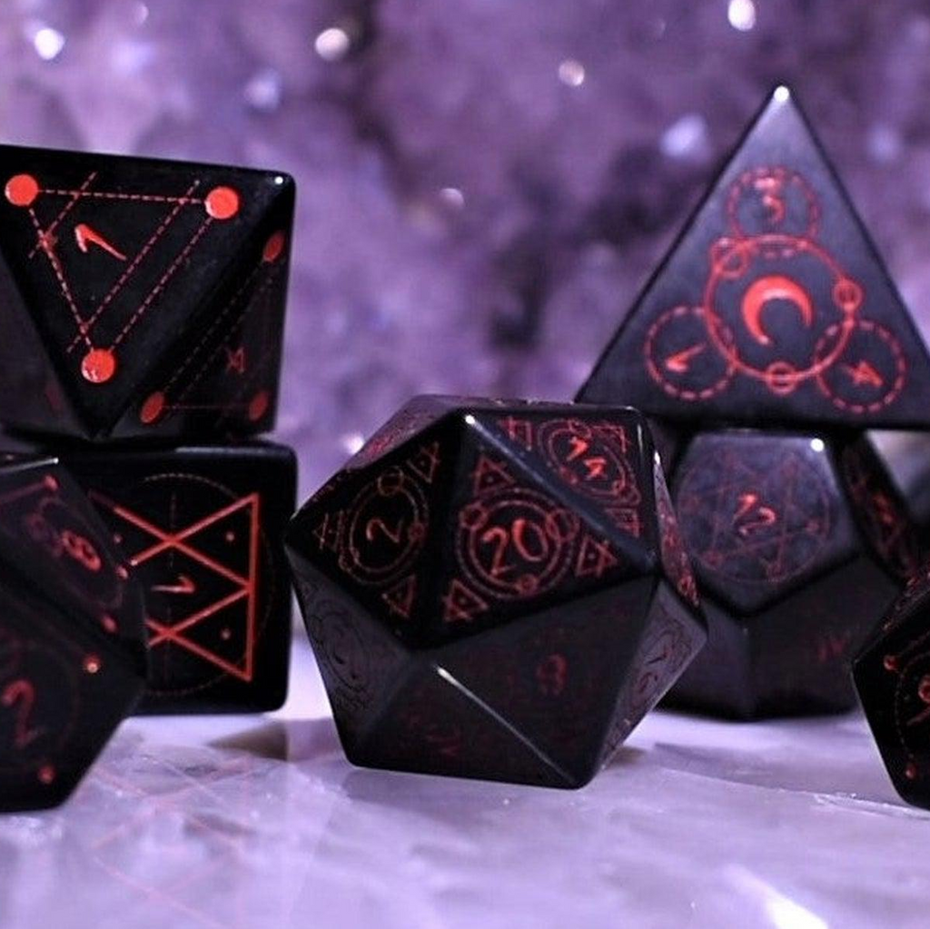 Spellcaster Obsidian Stone Dice