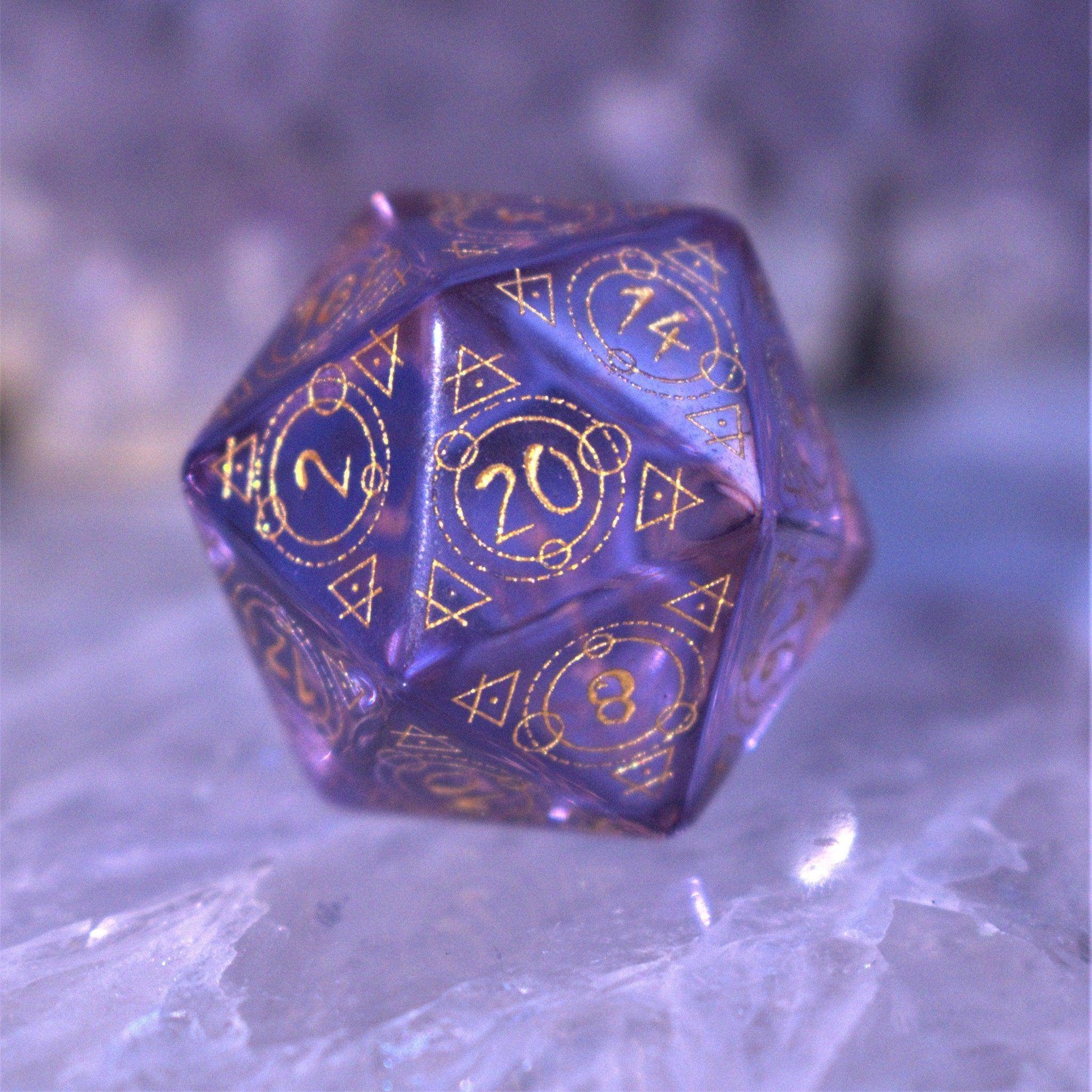 Spellcaster Purple Glass Dice Set 'PRE-ORDER | SPRING EVENT DEAL' - 