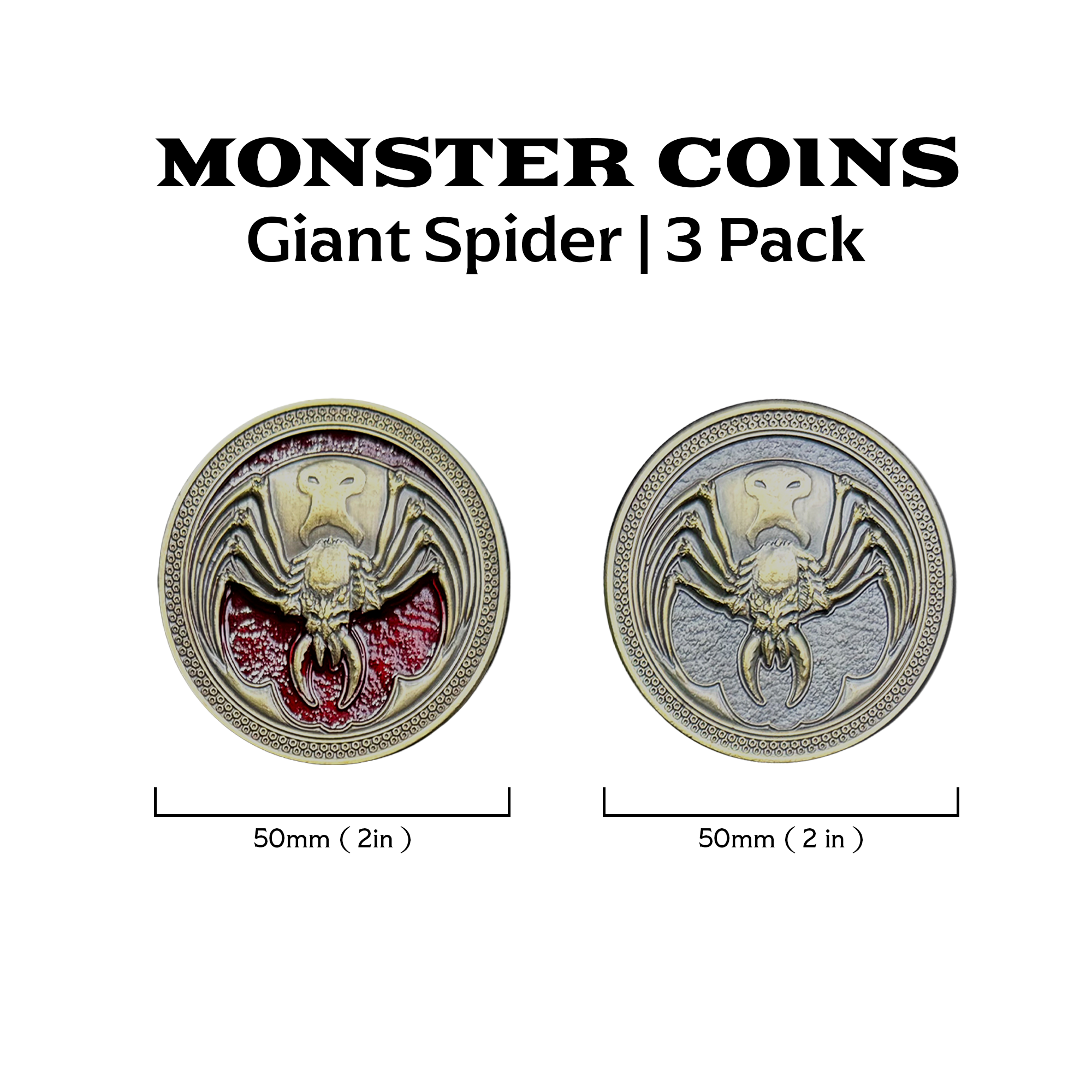 Monster Coins - Giant Spider - 3 Pack