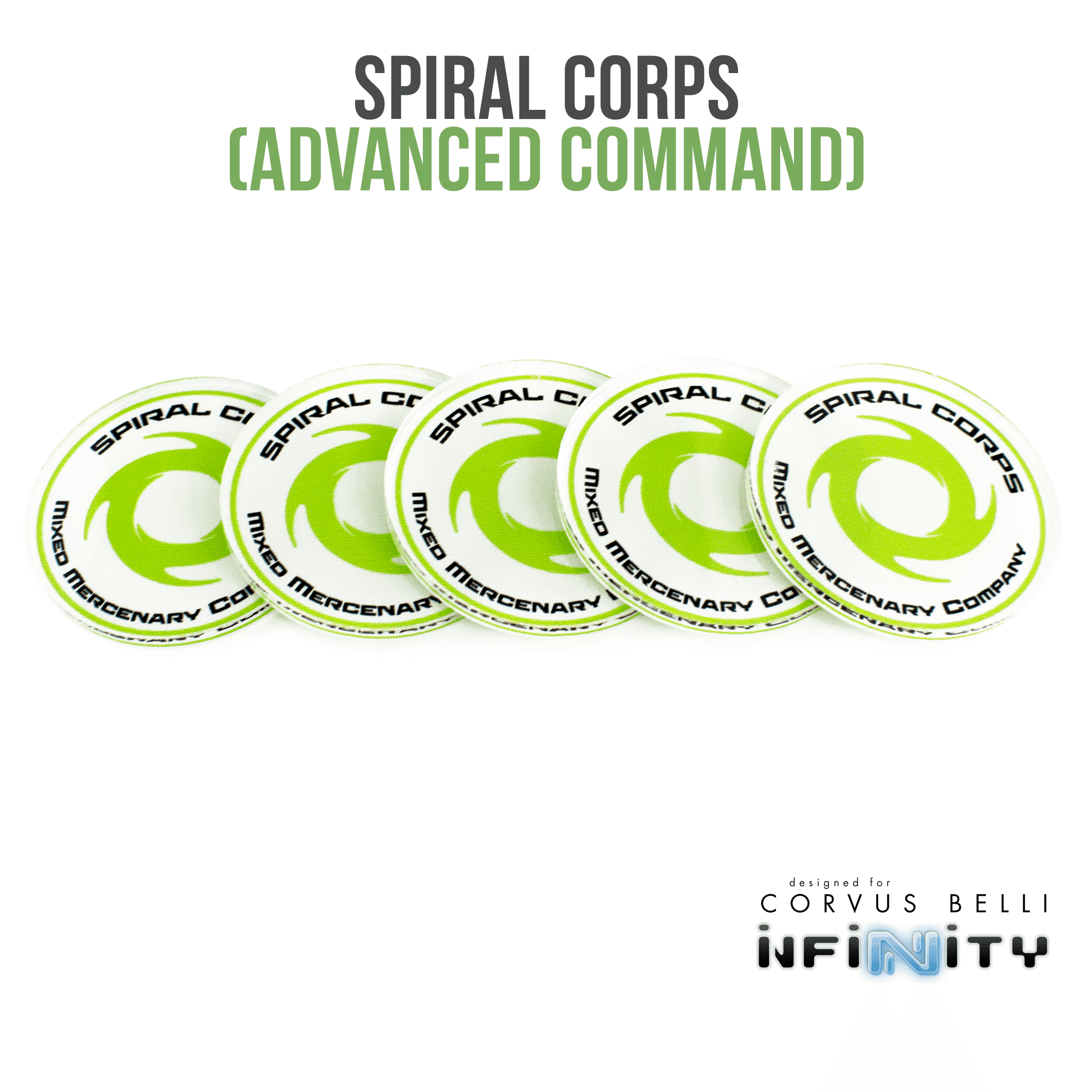 Infinity Faction Command Tokens - Spiral Corps (5pc)