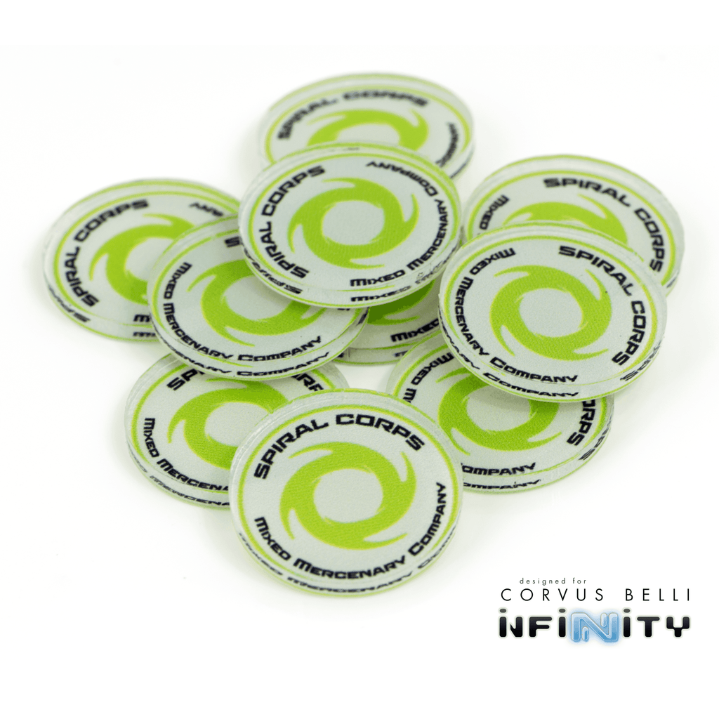 Full Color Infinity Faction Markers, 25mm (Bag of 10) - Spiral Corps / 25mm