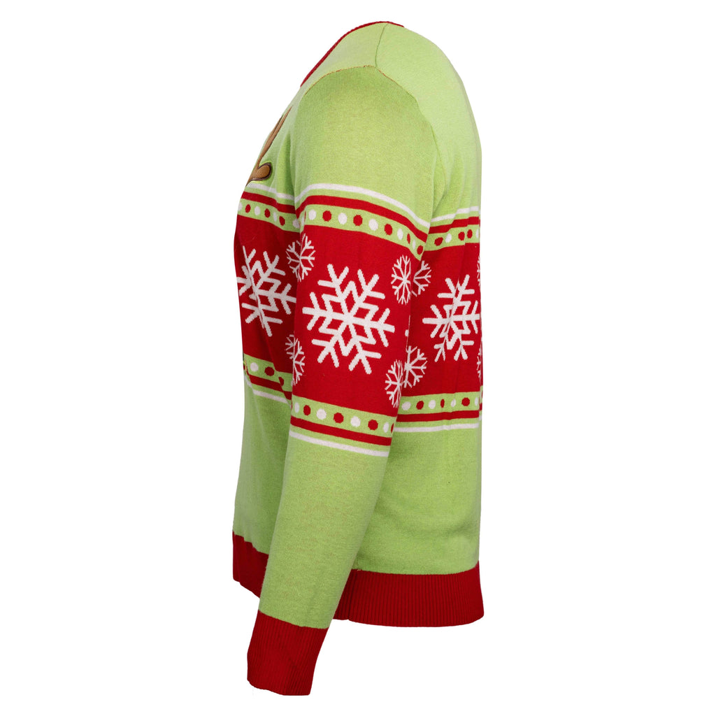Spongebob LED Reindeer Nose Ugly Christmas Sweater - XS