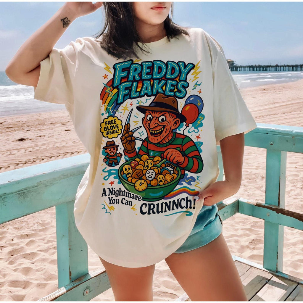 Spooky Horror Cereal Tee - Funny Halloween Killer Breakfast Shirt, Creepy Cereal Box Graphic