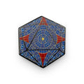 Stained Glass D20 Hex - Hard Enamel Adventure Pin Metal by Norse Foundry