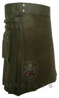 Utility Kilt – GlenLoch, Olive Green - 30 / 22