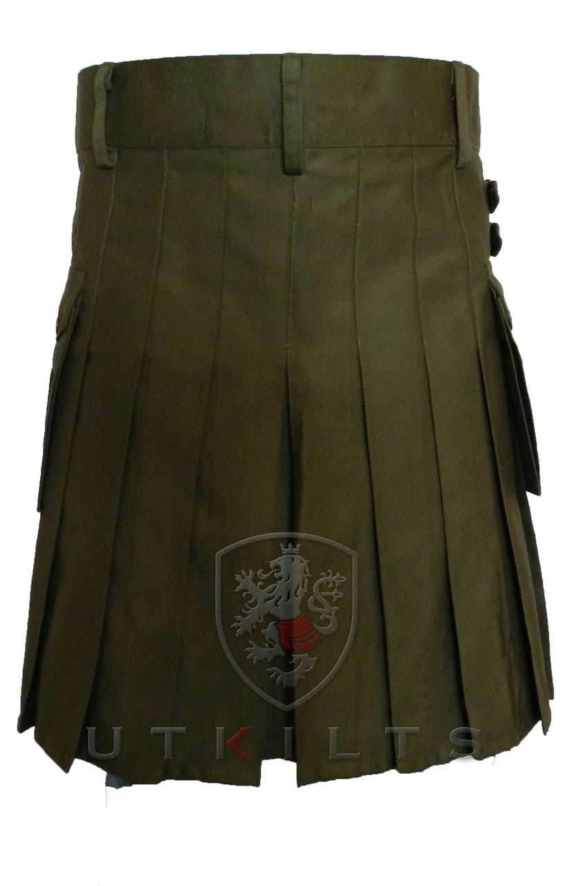 Utility Kilt – GlenLoch, Olive Green - 30 / 22