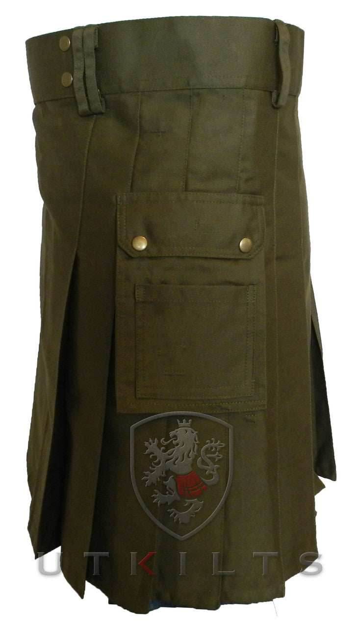 Utility Kilt – GlenLoch, Olive Green - 30 / 22