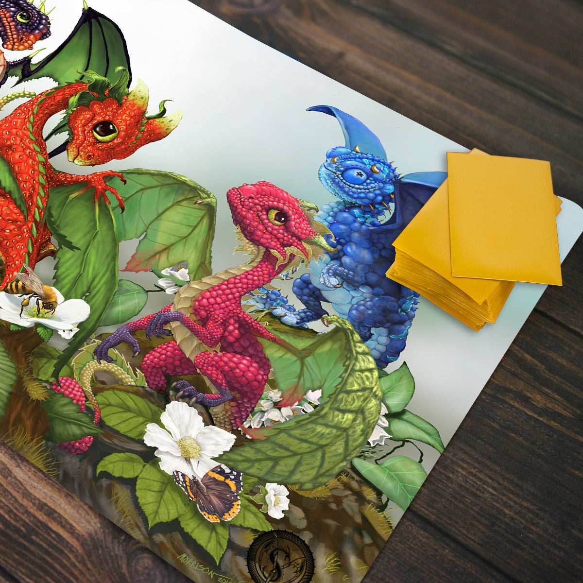 Mixed Berries Dragons Playmat - Plain