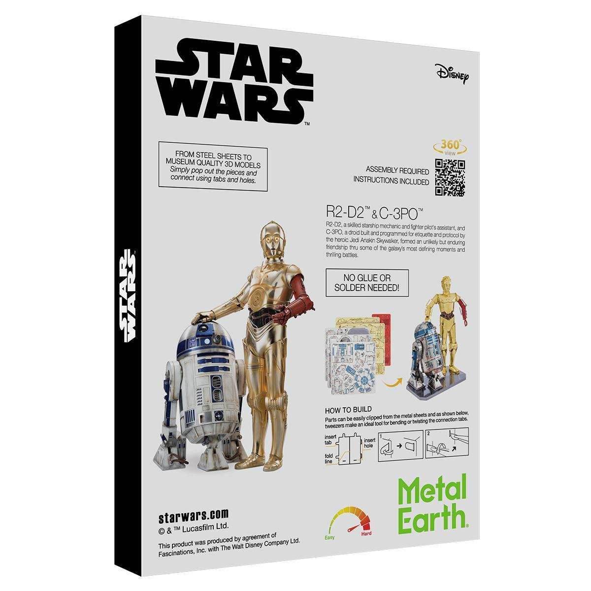 Star Wars R2-D2 and C-3PO Deluxe 3D Steel Model Kit Metal Earth - 