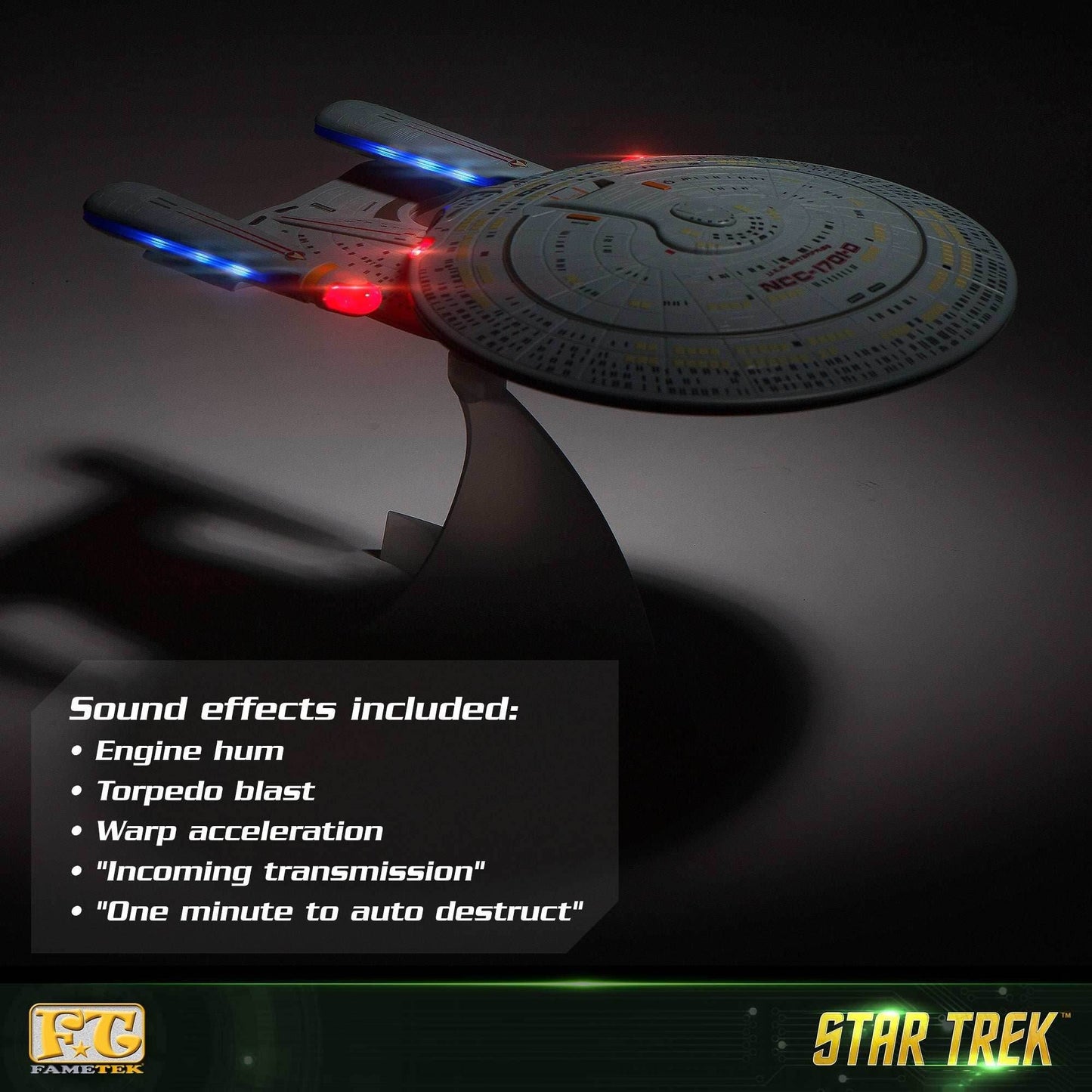 Star Trek TNG U.S.S. Enterprise NCC-1701-D Bluetooth® Speaker With Sleep Machine, LED's & Sound Effects - 