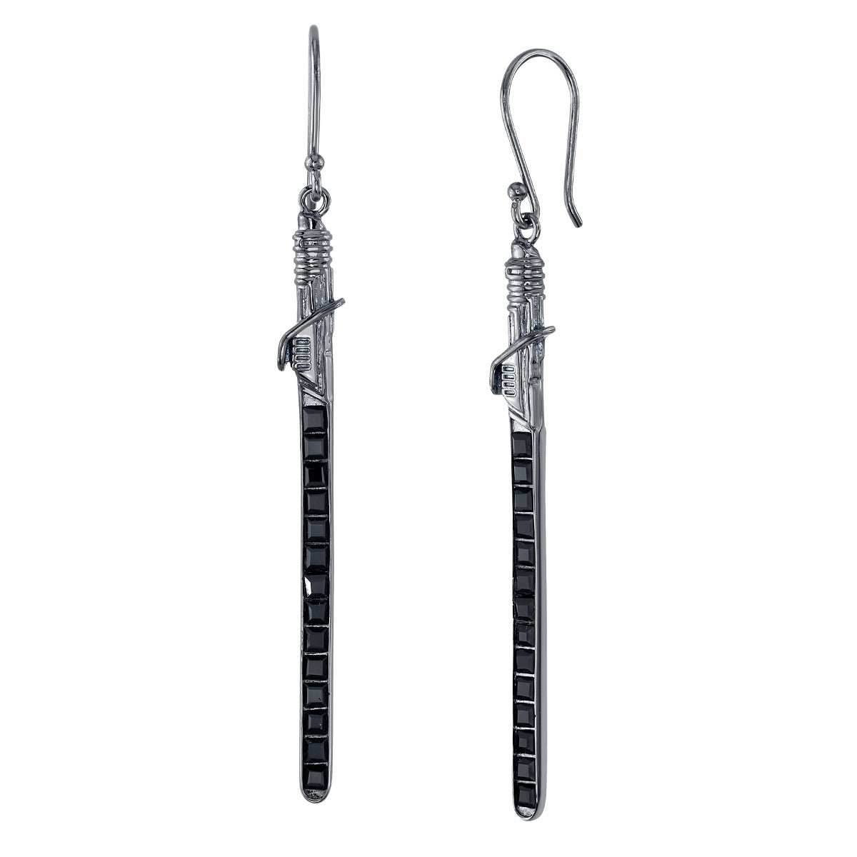 Star Wars X RockLove Darksaber Crystal Lightsaber Earrings - 