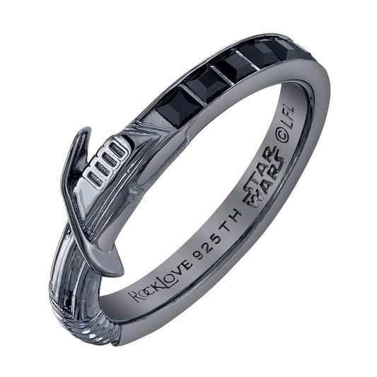 Star Wars X RockLove Darksaber Crystal Lightsaber Ring - Size 5