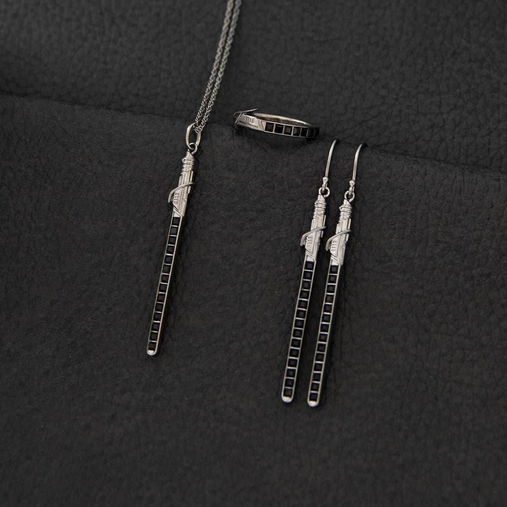 Star Wars X RockLove Darksaber Crystal Lightsaber Necklace - 