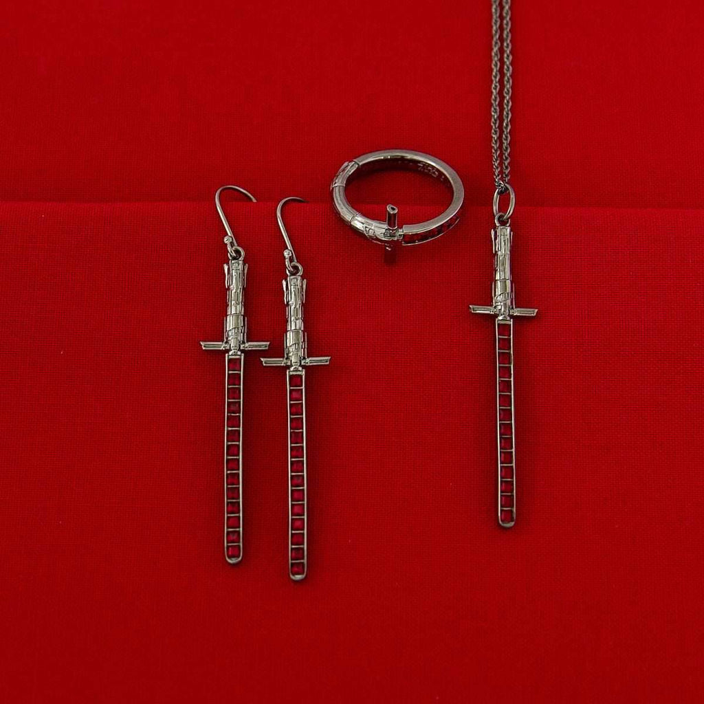 Star Wars X RockLove Kylo Ren Crystal Lightsaber Necklace - 