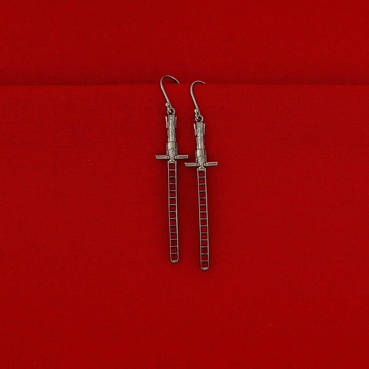 Star Wars X RockLove Kylo Ren Crystal Lightsaber Earrings - 