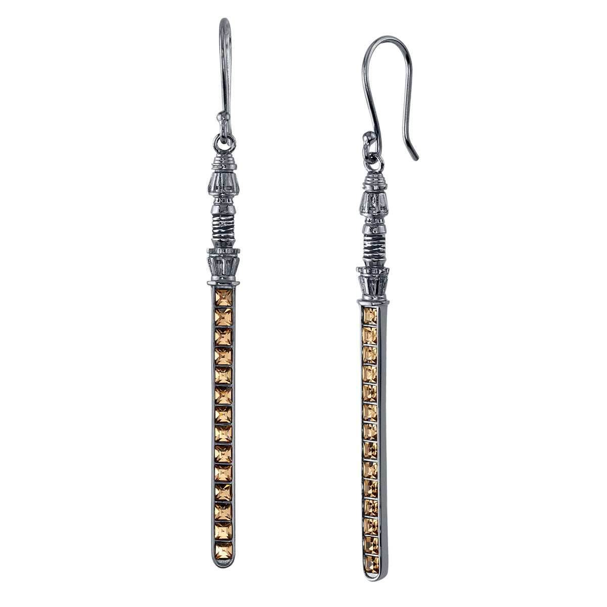 Star Wars X RockLove Rey Crystal Lightsaber Earrings - 