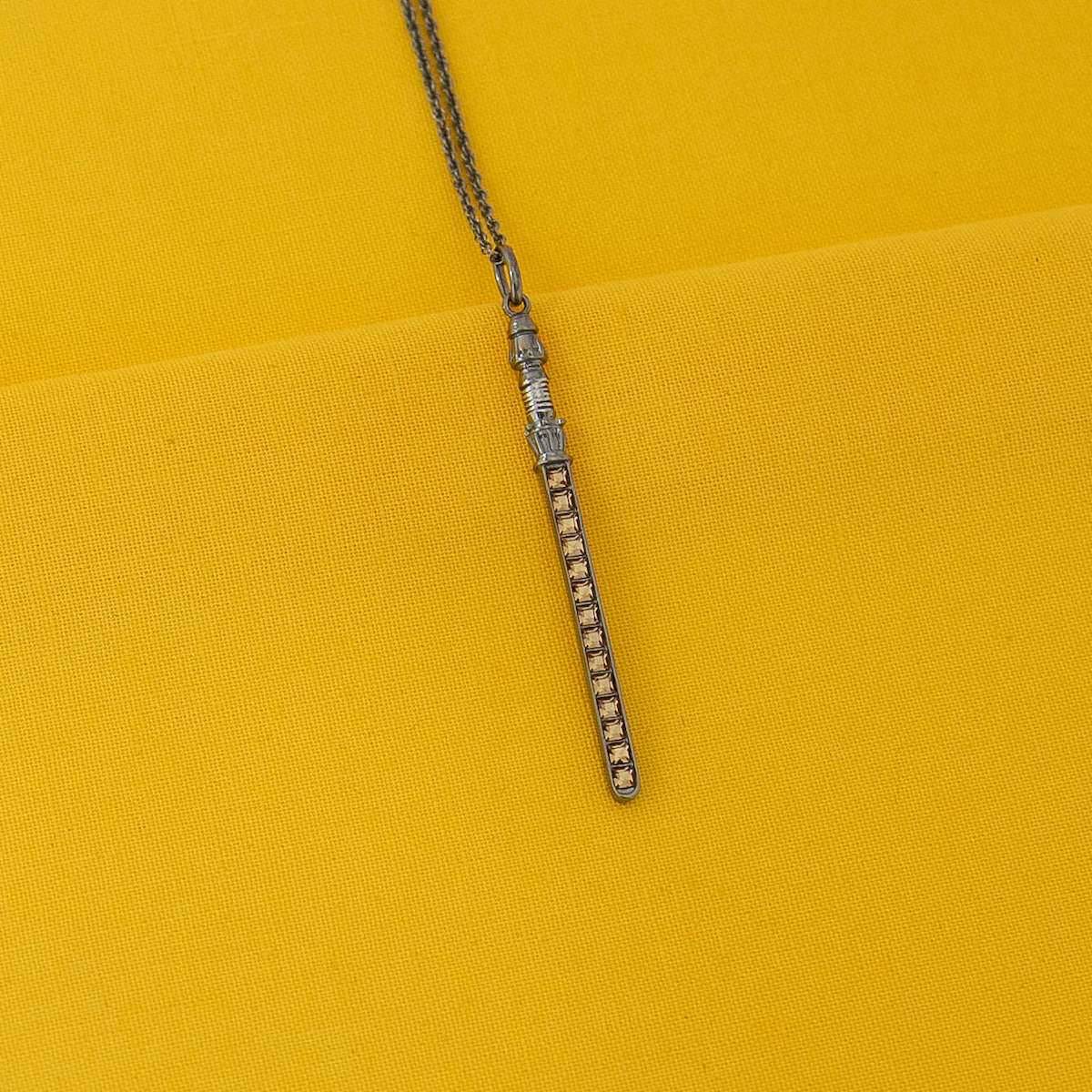 Star Wars X RockLove Rey Crystal Lightsaber Necklace - 