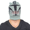 Star Wars Mandalorian Beanie Hat and Mask Helmet Grey