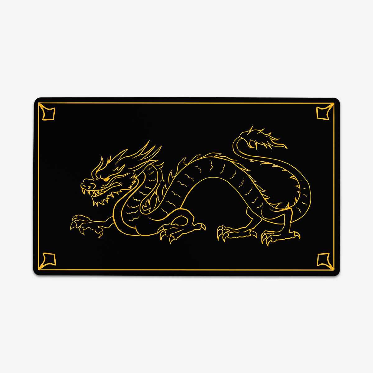 Golden Dragon Playmat - Standard Playmat / Black / Plain