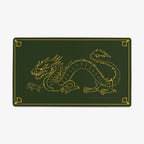 Golden Dragon Playmat - Standard Playmat / Green / Plain