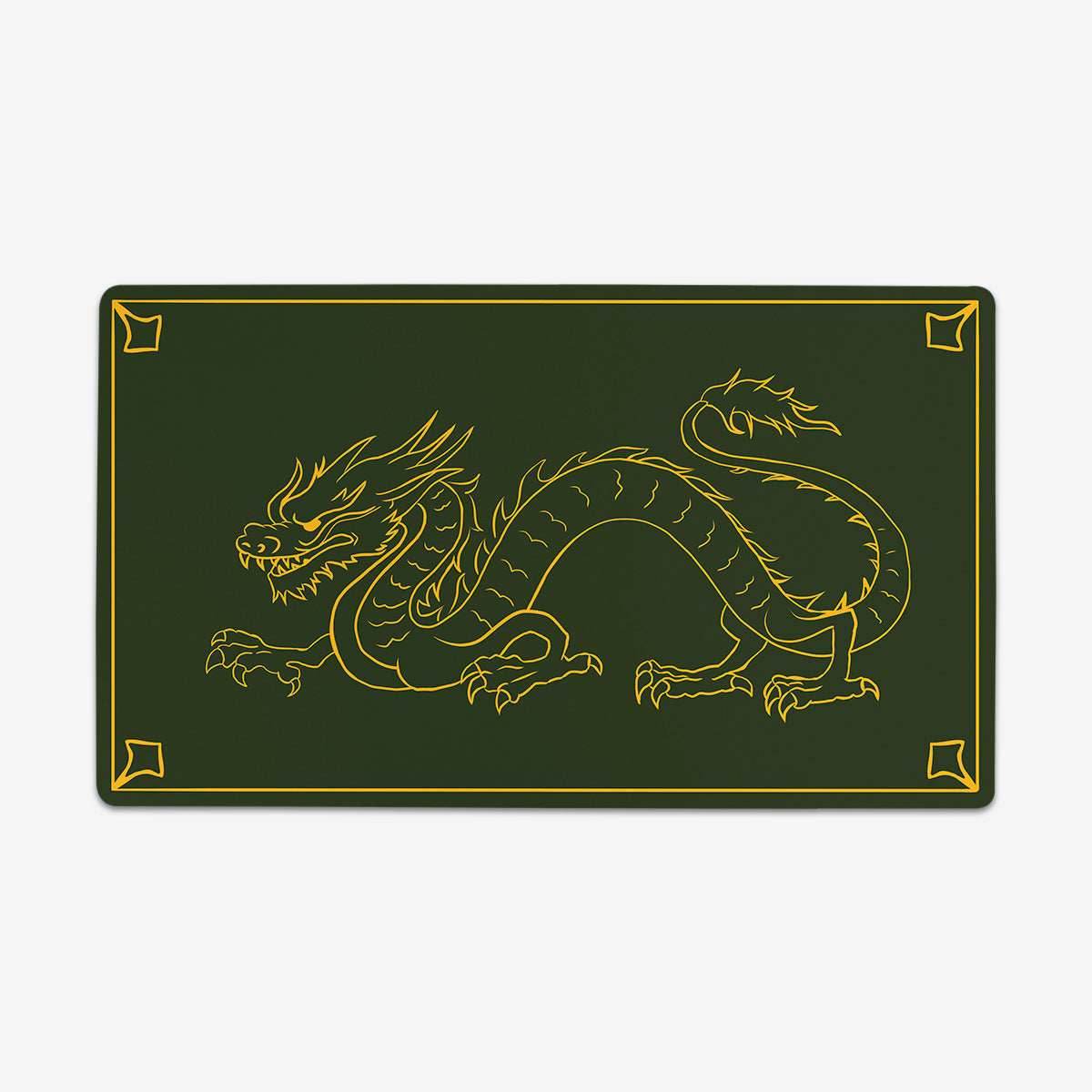 Golden Dragon Playmat - Standard Playmat / Green / Plain