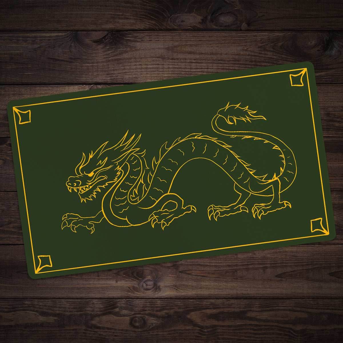 Golden Dragon Playmat - Standard Playmat / Black / Plain